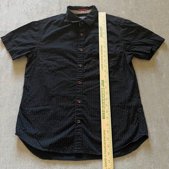 Across The Pond Short Sleeve Button Up Shirt Men Size Small Black Casual - Picture 5 of 5